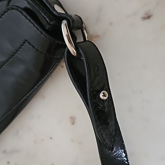 D & G - Y2K black leather silver logo shoulder bag - Picture 7 of 13